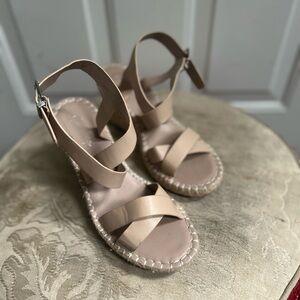 Charles by Charles David Norway Womens Nude Ankle-Strap Espadrille Sandals Sz 8